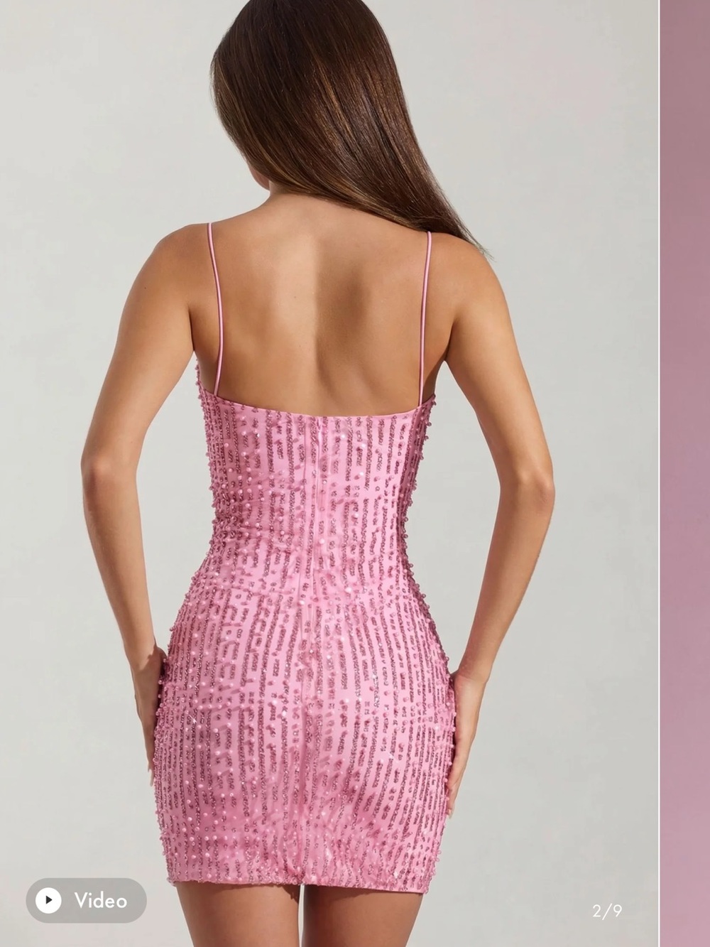 Oh Polly Pink Sequin Strappy Bodycon Mini Dress - Picture 2 of 6